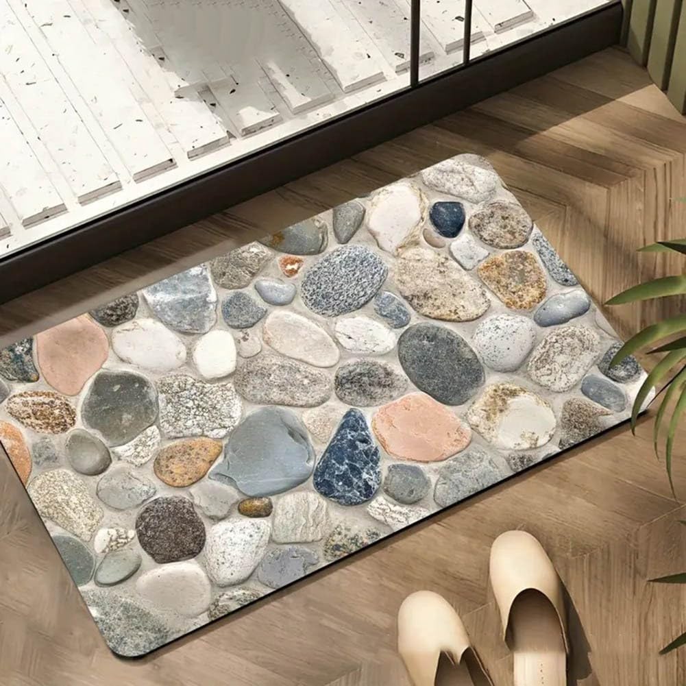 Tappetino doccia altamente assorbente 80 x 120 cm diatomite nero (7 80 x