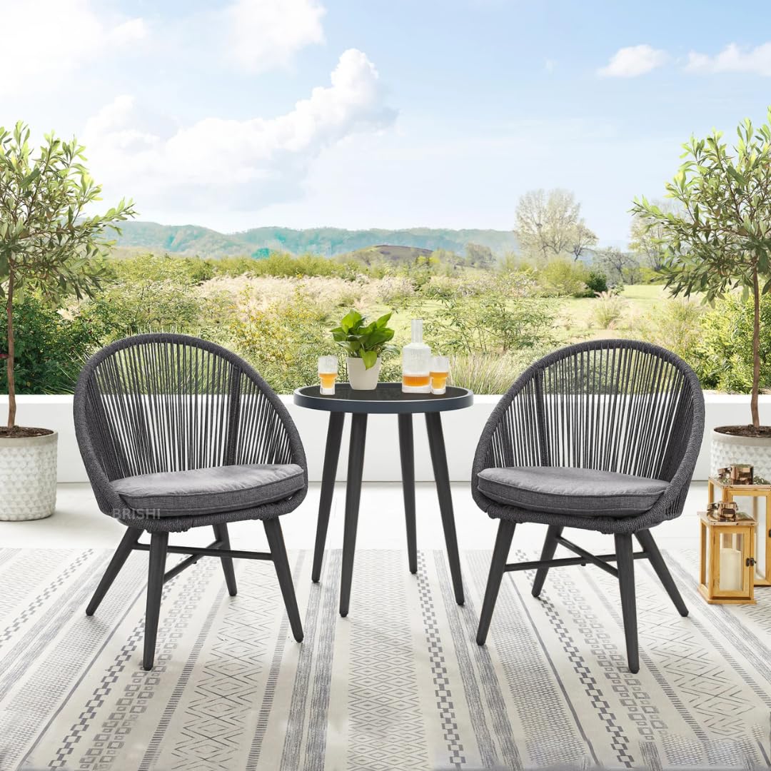 BRISHI Garden Patio Seating Chair and Table Set Outdoor Balcony