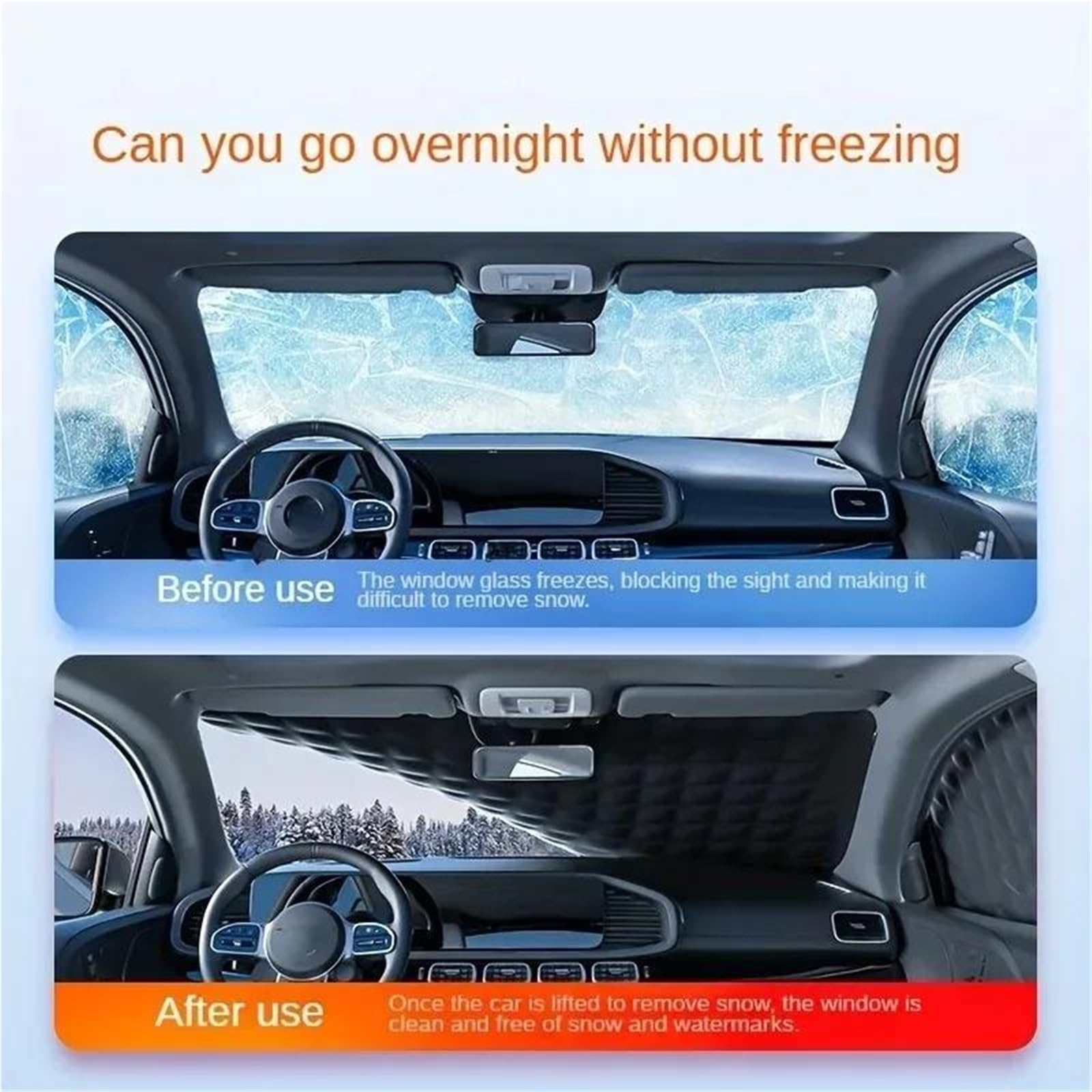 Copertura Parabrezza per Neve E Ghiaccio Visiera Parasole Anteriore per Auto da Neve Invernale