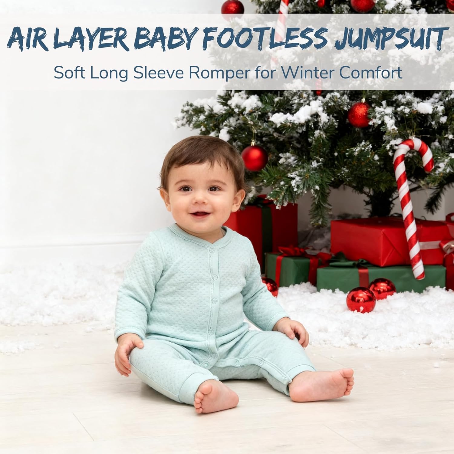 Baby Boy Girl Footless Jumpsuit Long Sleeves Side Snap Outfits Wither Clothes Air Layer Clothing for 0-12 Months - Image 2