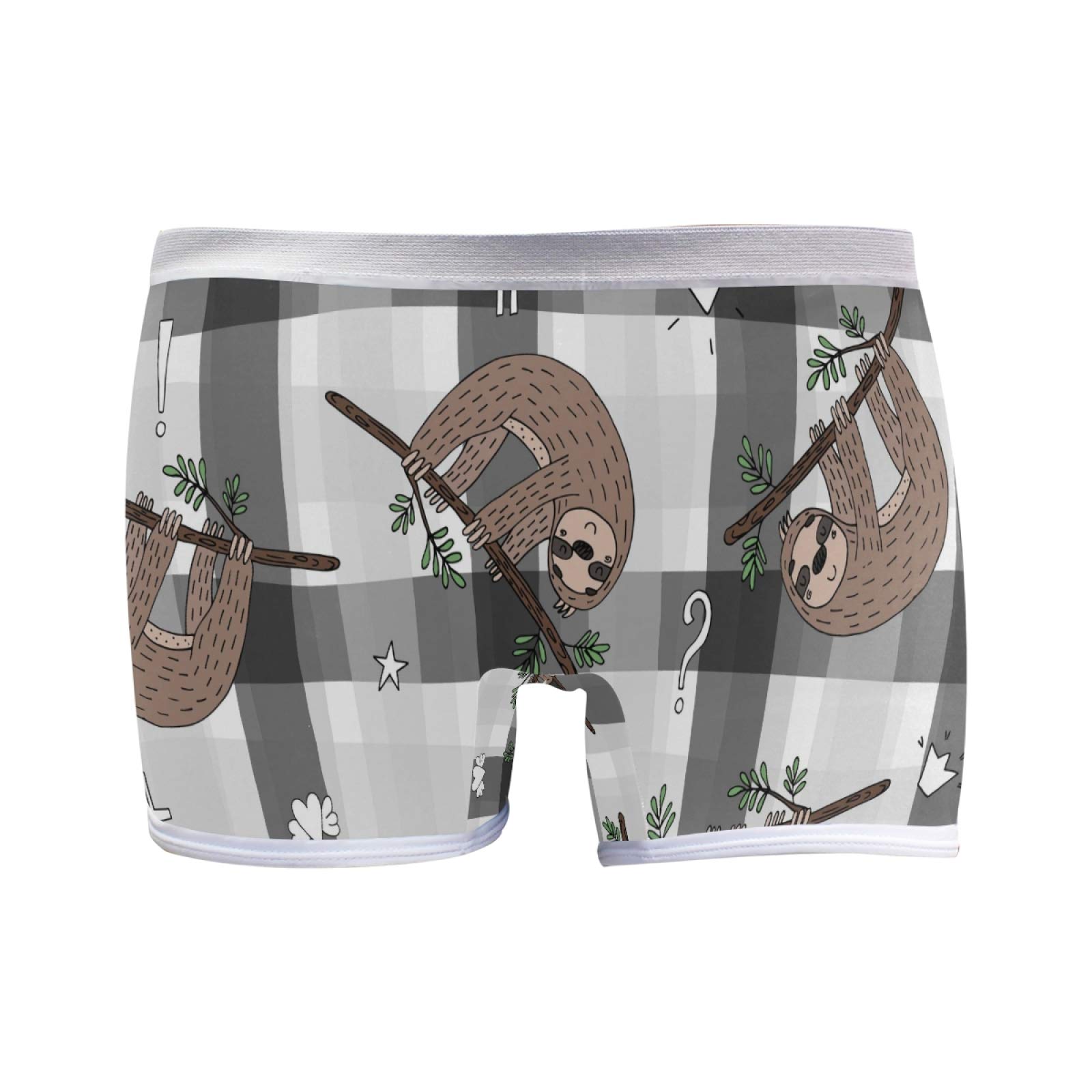 Puxuqu Women's Multicoloured Boyshort Boxers Shorts Cute Sloth Print Boxer Briefs Panties Underwear For Girl Lady
