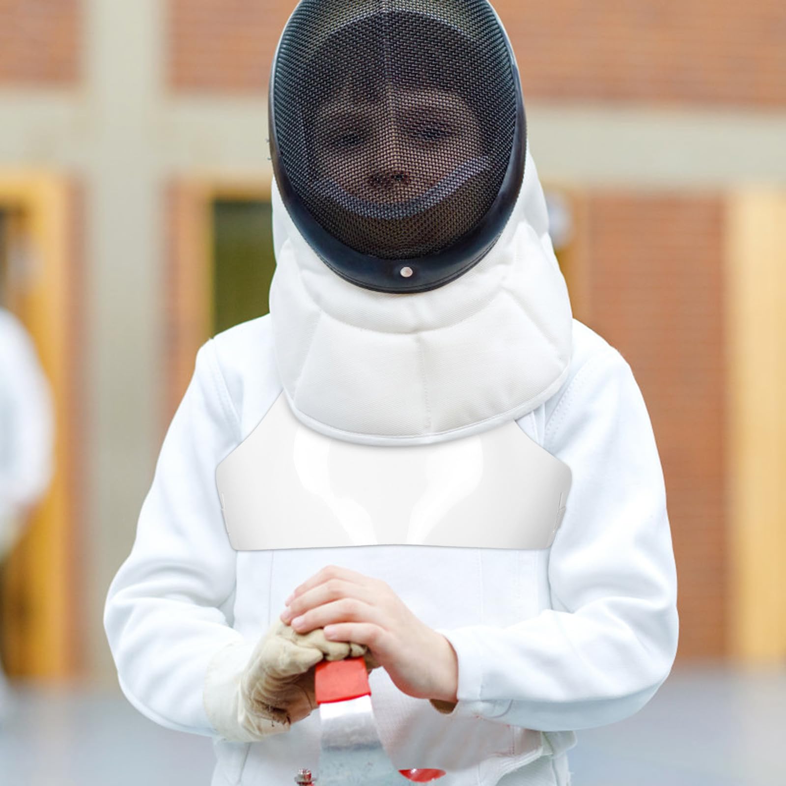 Healeved Leichter PVC Brustschutz für Junge Fechter mit Uneingeschränkter Bewegungsfreiheit für Kinder Fechttraining und Übungssessions in Weiß