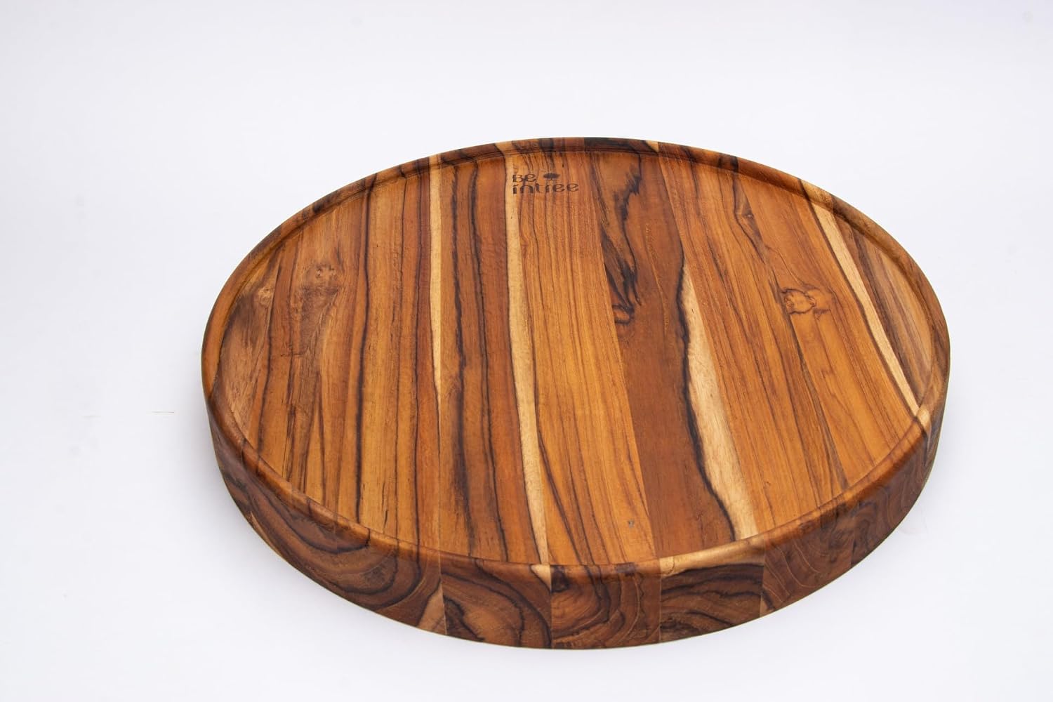 End Grain Rotating Serving Board – Premium Teak Charcuterie Board with Smooth 360° Rotation - Wooden Boards Ideal for Cheese, Appetizers, & Kitchenware - 17"x 2"