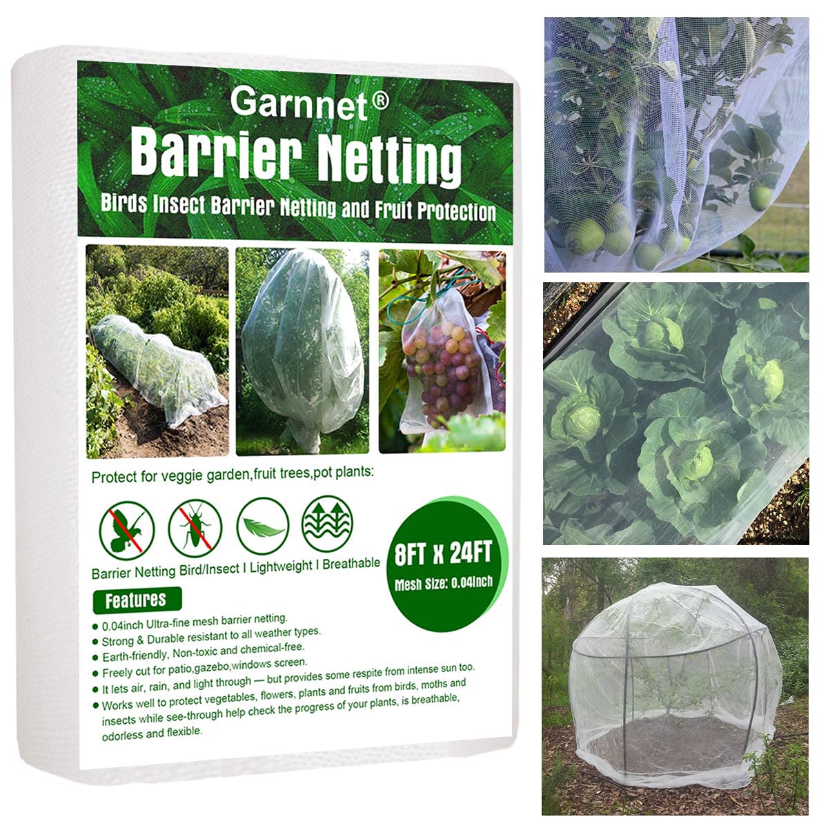 Buy Garden Mesh Insect Netting, Edge Stitch 10'x20' Garden Bug