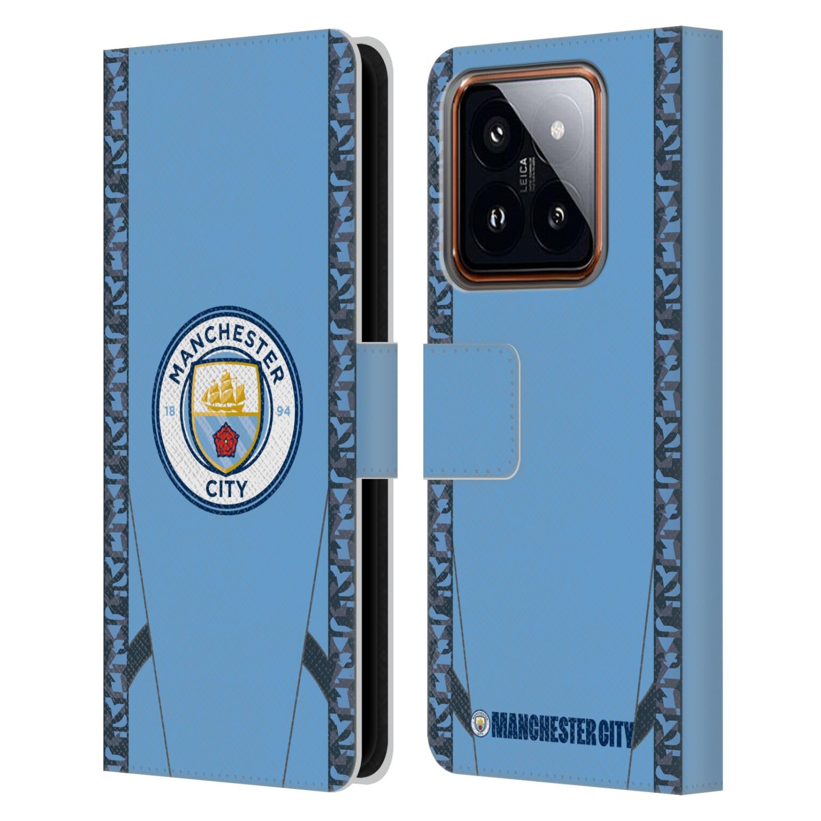 Head Case Designs Officially Licensed Manchester City Man City FC Home 2024/25 Badge Kit Leather Book Wallet Case Cover Compatible with Xiaomi 14
