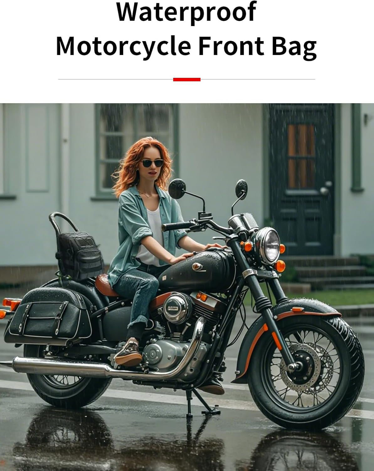 Motorcycle Bags, Bike Handlebar Bag E-Bike Tool Bags Saddlebags for Bicycle Waterproof Tool Storage Bag for Harley Sportster, Electric Bicycles, Road Mountain Bike, Riding Travel