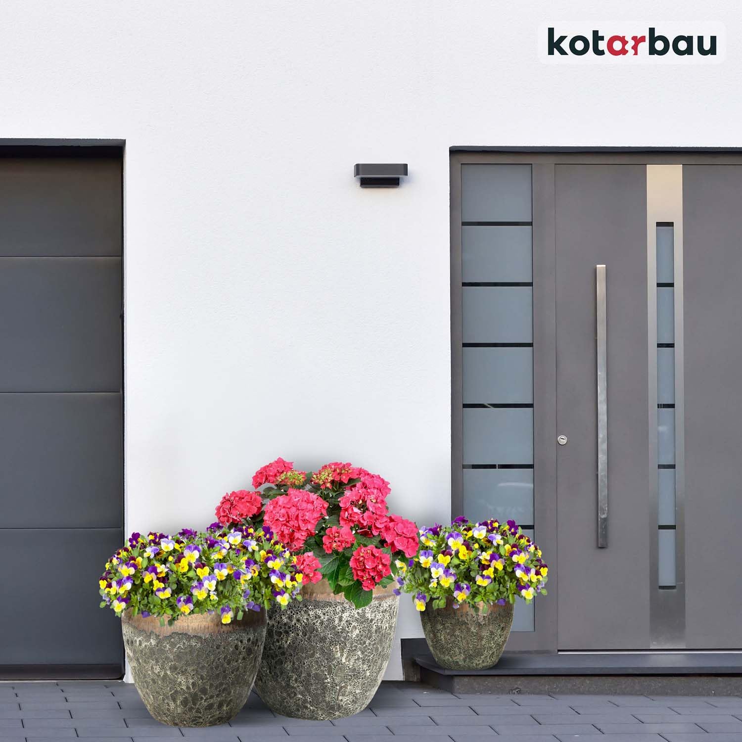 KOTARBAU® Vaso da fiori, altezza 41 cm ⌀ 46 cm, vaso per piante in ceramica dorato, vaso per fiori resistente al gelo, vasi per piante per esterno, vaso da fiori per interni ed esterni, vaso per