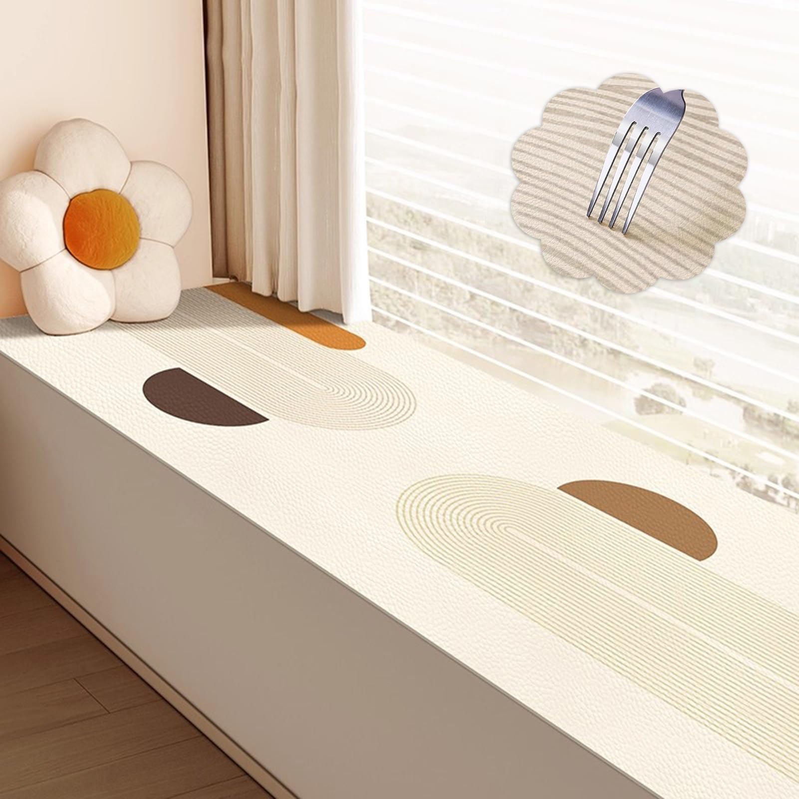 Tapis de rebord de fenêtre cuir antidérapant protection anti-rayure