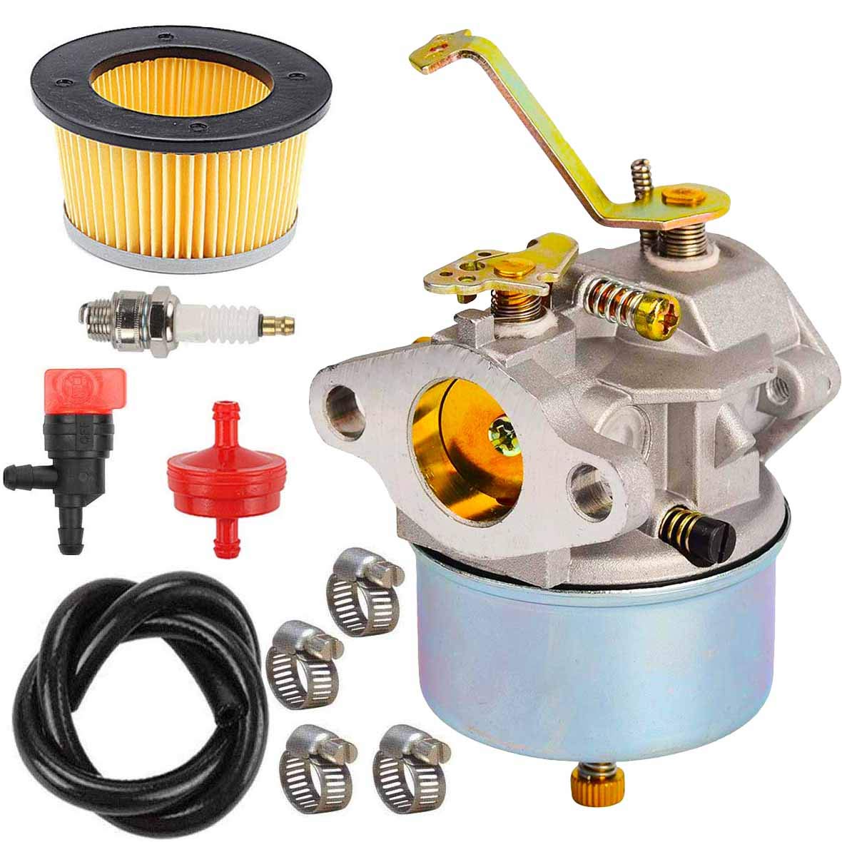 632230 Carburetor + 30727 Air Filter/Spark Plug for Tecumseh 5 HP 6 HP 632272 631828 631067 631067A H30 H50 H60 HH60 HH70 Engines 4 Cycle Engine Carb