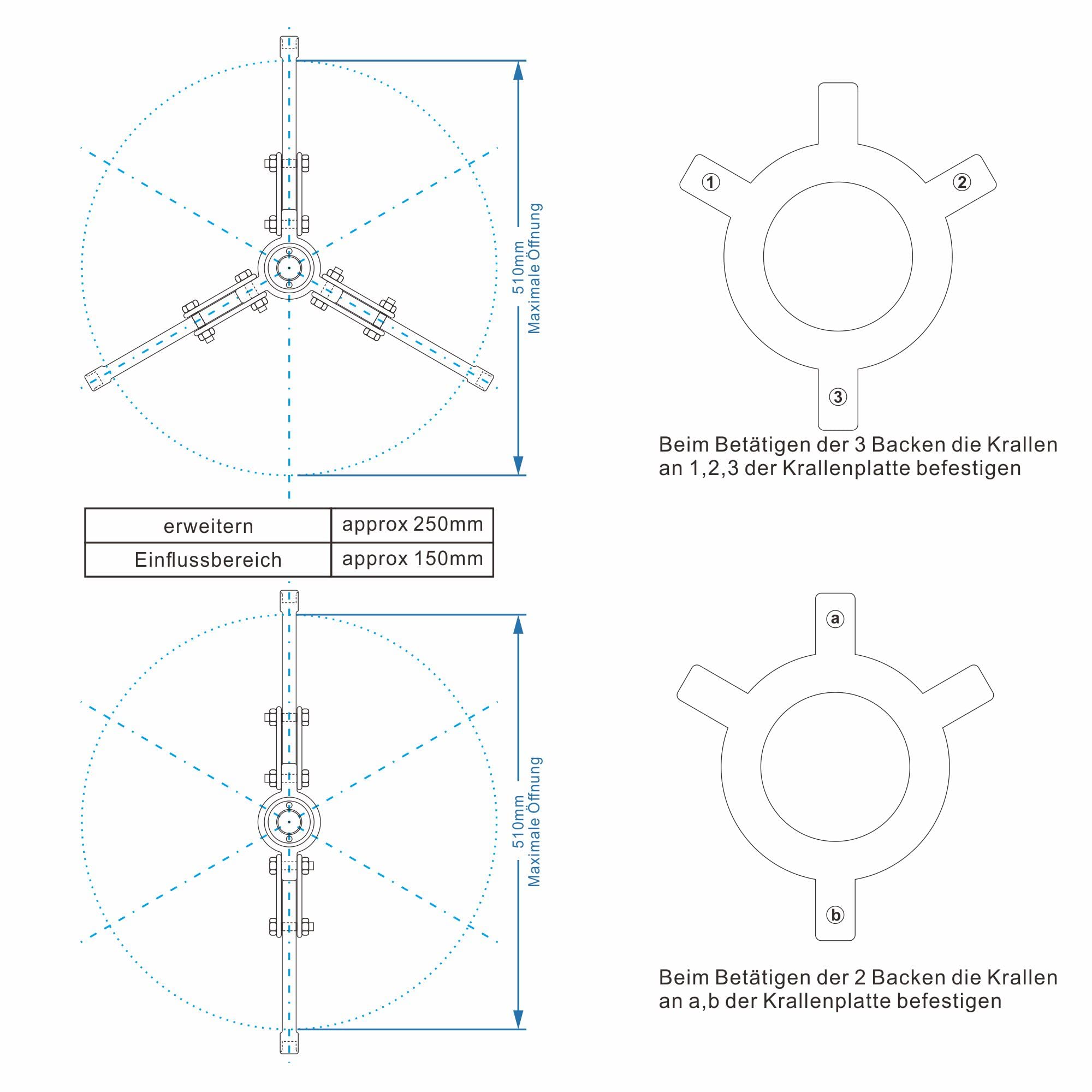 AMZCNC Extractor de rodamientos hidráulico 10T 2 3 brazo 250 mm 360° cabezal giratorio | Para talleres de automóviles mecánicos rodamientos de rueda cubos poleas engranajes bridas ejes de transmisión desmontar
