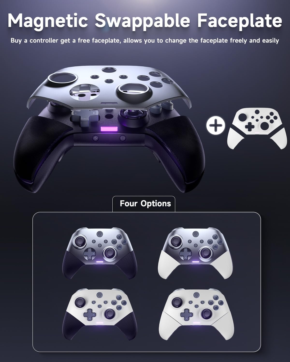 EasySMX X10 PC Controller mit Hall Triggers und Joysticks, Bluetooth Wireless Controller, mechanische Tasten, kein Drift, kompatibel mit PC/Switch/Steam