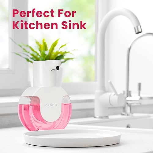 Miniatura 8 de Dispensador automático de jabón espumoso, soporte de pared sin contacto y tableta perfumada incluida, 15 onzas, automático con 4 niveles ajustables,