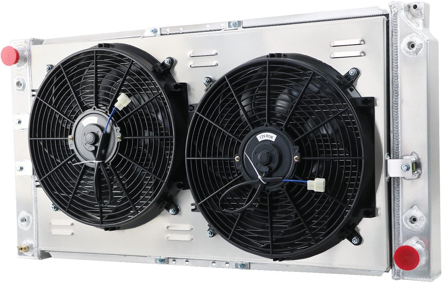 4 Row Core Radiator for 1994-96 95 Chevy Caprice Impala/Buick Roadmaster/Cadillac Fleetwood 5.7L V8 GAS Full Aluminum Radiator 1995 1996 94 Chevy 5.7l Radiators Shroud Fan Relay Kit