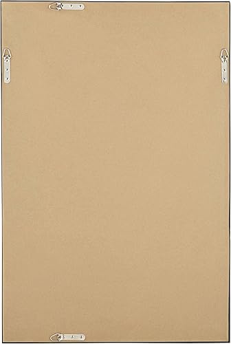 Miniatura 6 de Andrew - Espejo de pared rectangular decorativo para tocador, moderno, marco de metal, ultra delgado, cristal flotante de 24 pulgadas de ancho,