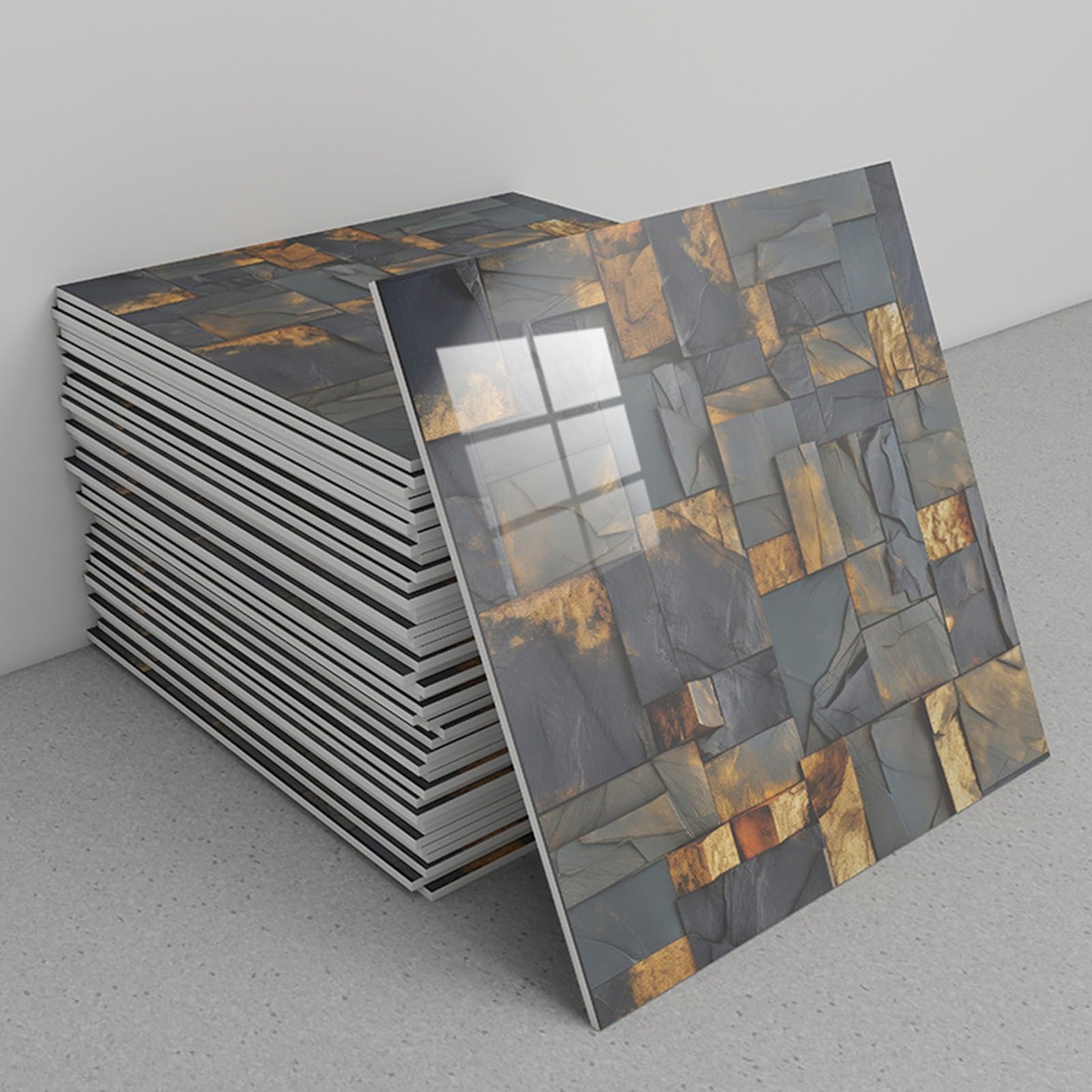 Marble Tile Stickers, Pack of 30 Marble Peel and Stick Backsplash Tiles 12x12 Inches