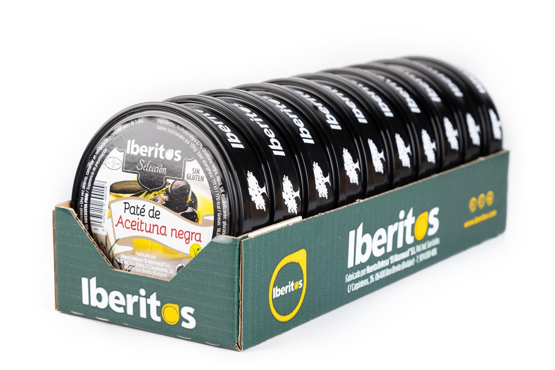 Iberitos - Paté de Aceituna Negra - 10 Latas x 140 gr