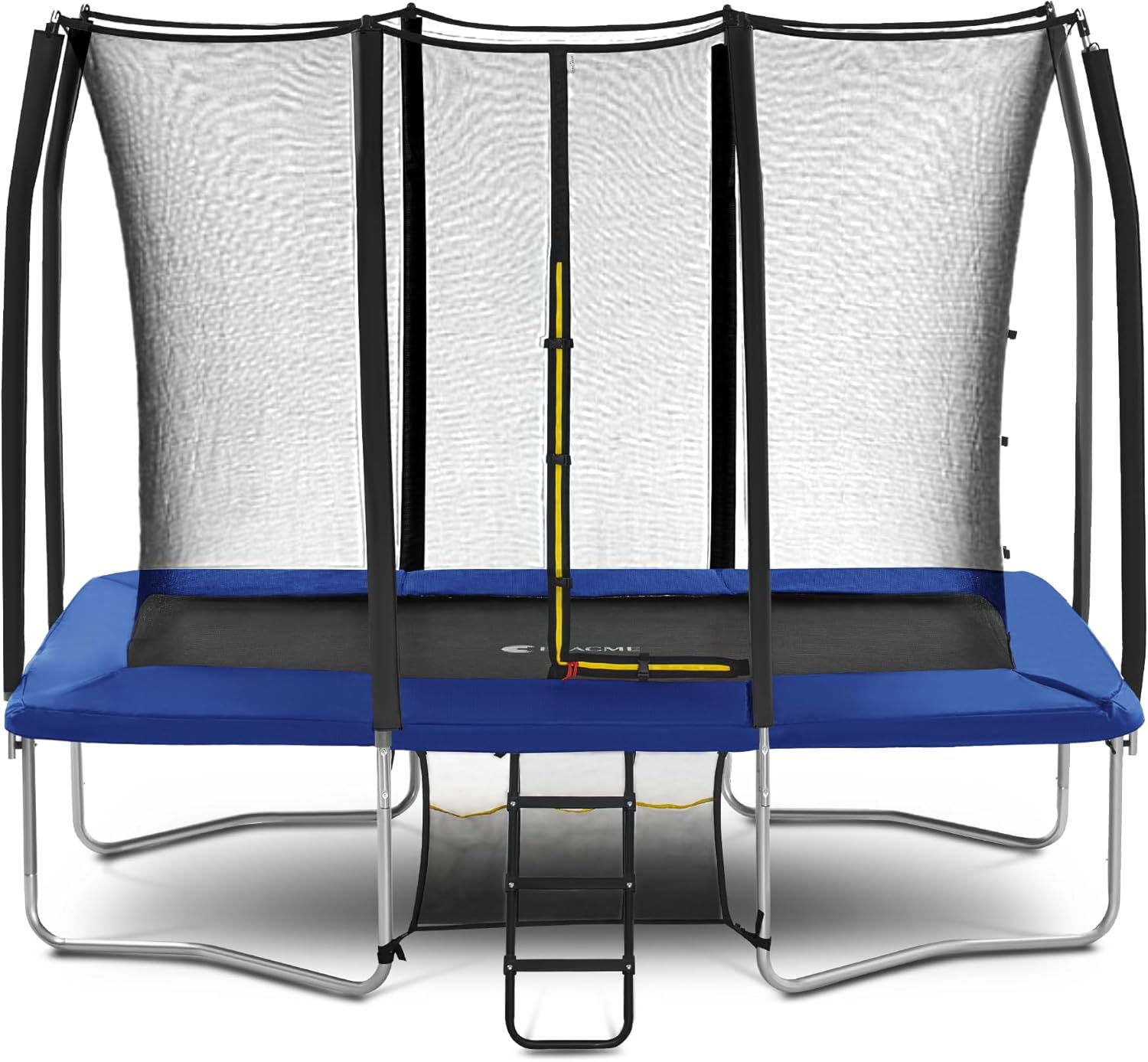 Exacme 7X10 8X12 9X14 Foot Rectangle Trampoline for Kids, Double Enclosure Openings, Small Outdoor Rectangular Trampoline with Enclosure Net, 4 Wind Stakes, Storage Bag