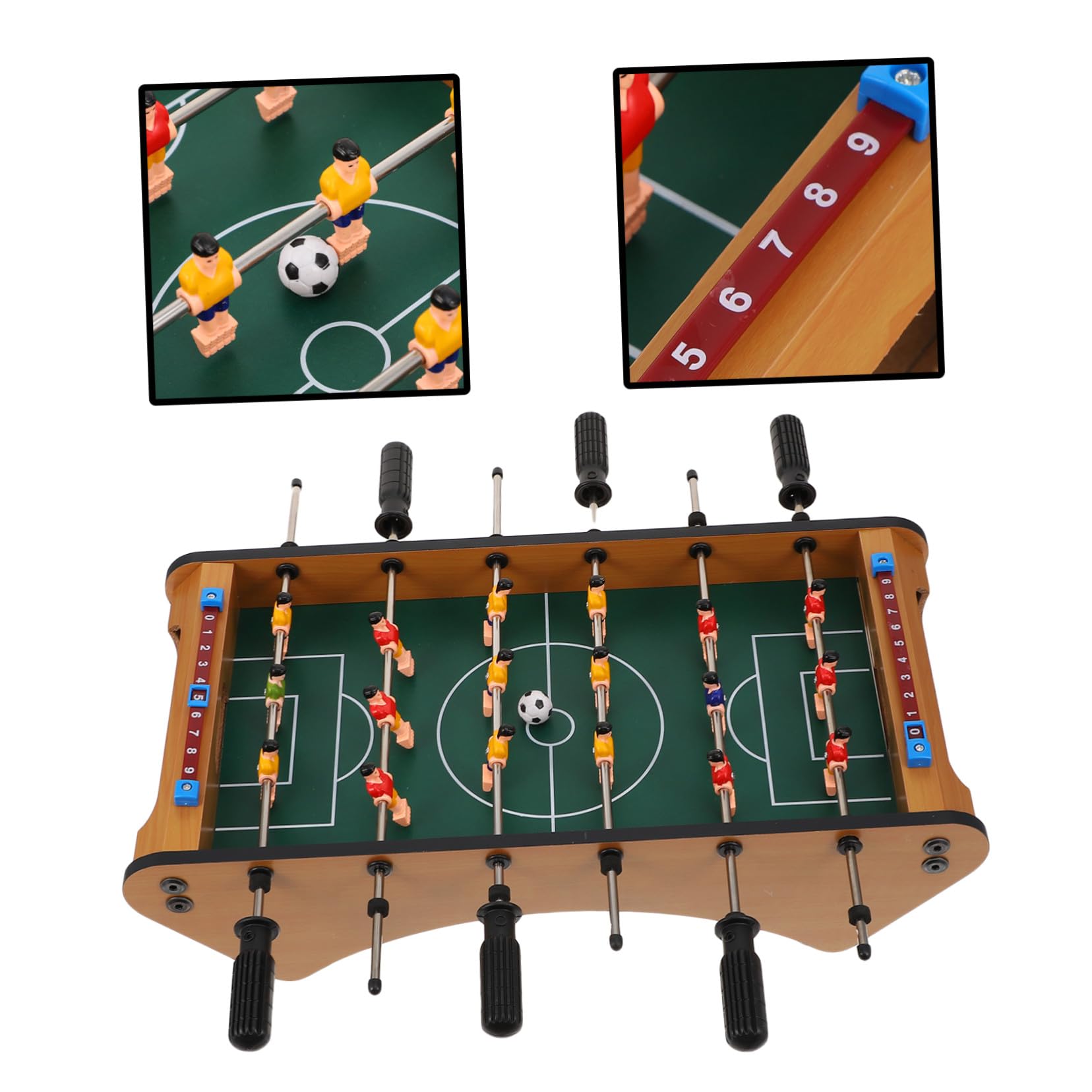 POPETPOP Gioco Interattivo per Desktop Calcio Balilla Verde in Plastica e Acciaio Inox Robusto e Durevole per Ragazzo Ragazza e Famiglia per Back To School Party