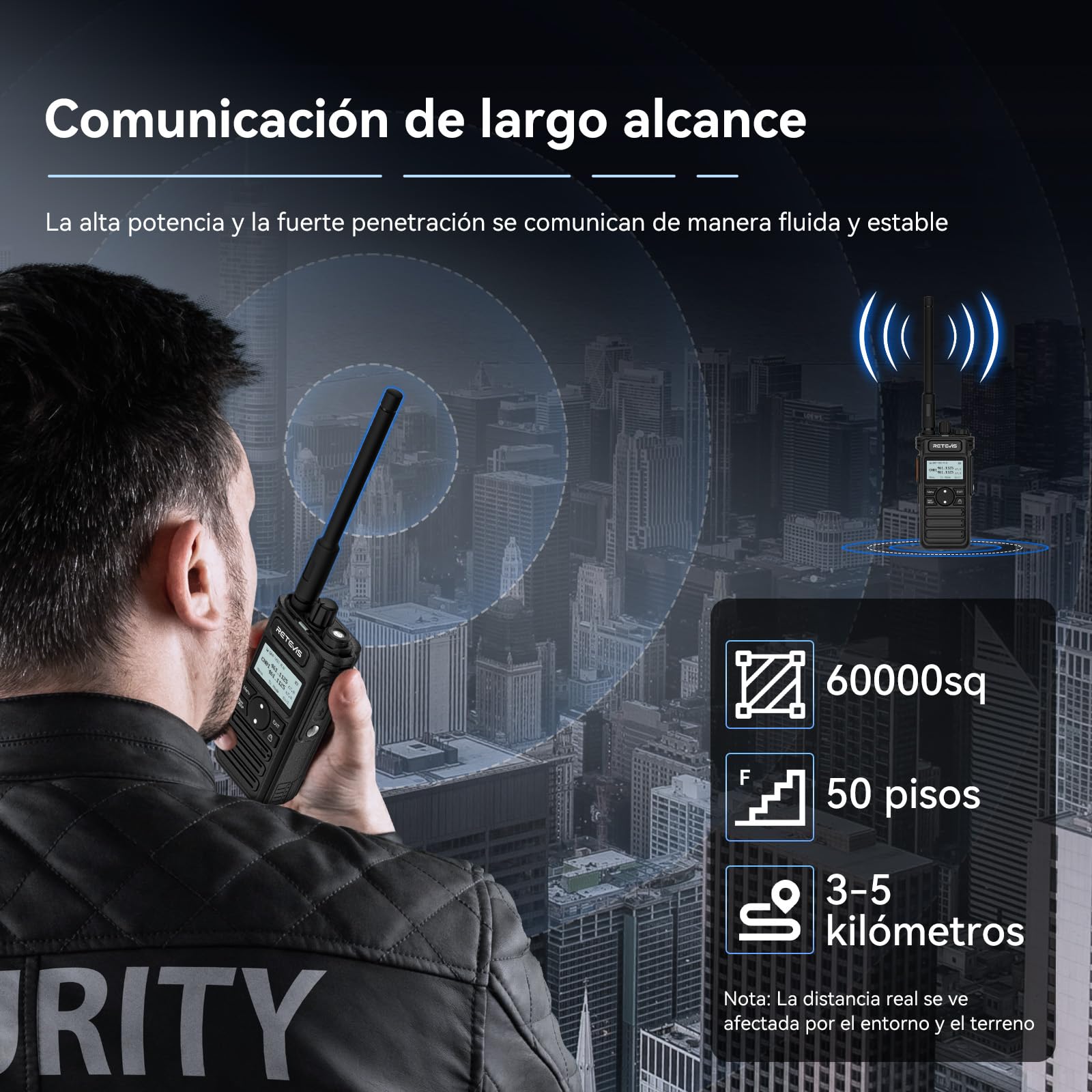 Retevis RT86S Walkie Talkie Profesional, Walkie Talkie para Almacenes | Walkie Talkie Bateria Recargable con Micrófono, Tipo C, Pantalla LCD, 2600 mAh para Construcción, Almacenes, Negro, 2 Piezas