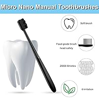 Vista 4 de Patelai 8 cepillos de dientes extra suaves para dientes sensibles, micro nano negro, cepillos de dientes manuales con 20000 cerdas de carbón
