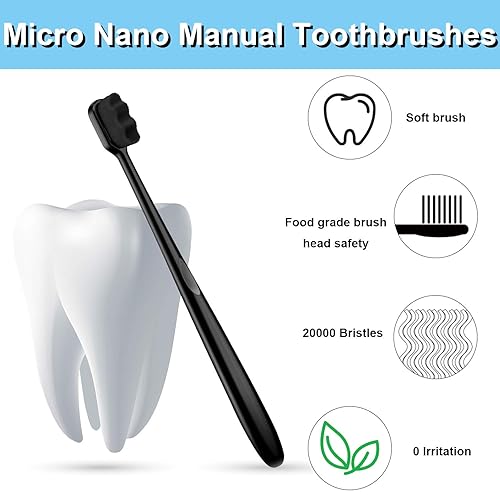Miniatura 4 de Patelai Cepillo de dientes suave de 8 piezas micro nano extra suaves cepillo de dientes manual suave con 20,000 cerdas para dientes, recesión oral