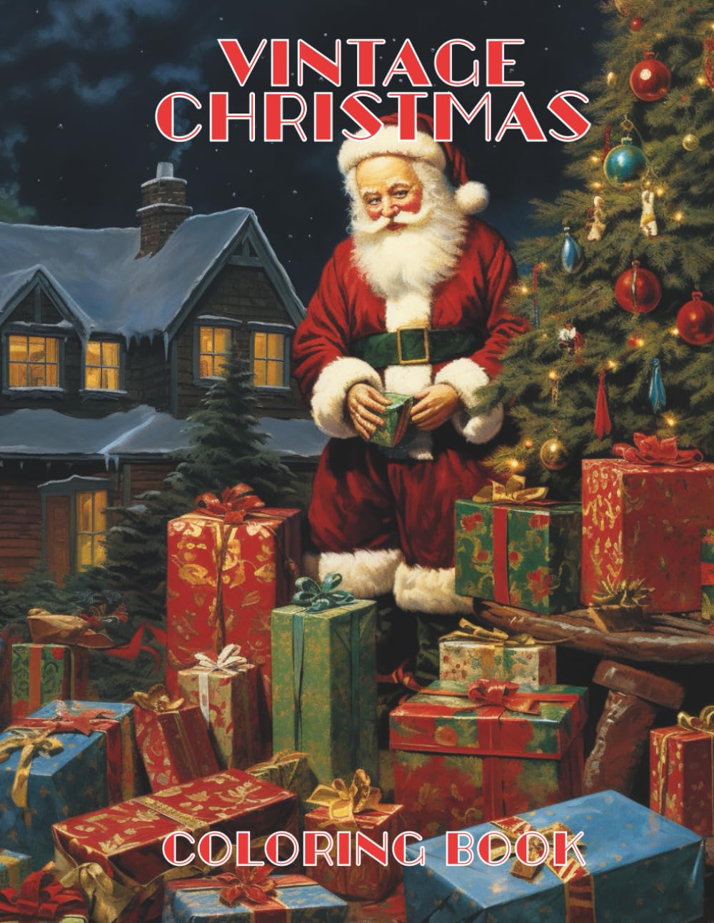 Vintage Christmas Coloring Book: A Timeless Holiday Coloring Experience for Adults