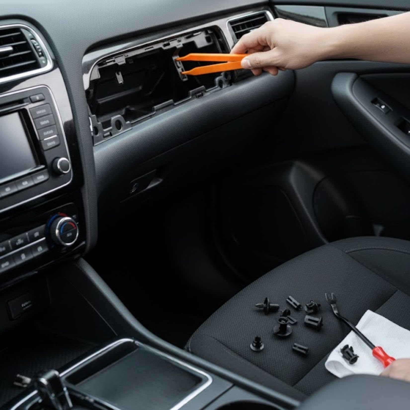 BUFFER 630 Parça Oto Trim Klips Seti, Panel Kapı Döşeme Tampon Pervaz için Evrensel Raptiye Bağlantı Elemanları, Sökme Takma Aletleri ile