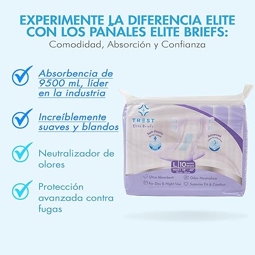 Miniatura 4 de TREST Elite - Calzoncillos para hombres y mujeres, pañales nocturnos para incontinencia, absorción de élite, cómodos, neutralizantes de olores y