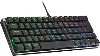 Cooler Master SK620 Wired Gaming Keyboard - Compact 60% Layout, Low-Profile Mechanical Switches, Per-Key RGB Backlighting, On-The-Fly Controls, macOS/Windows Compatible - Space Grey, UK Layout