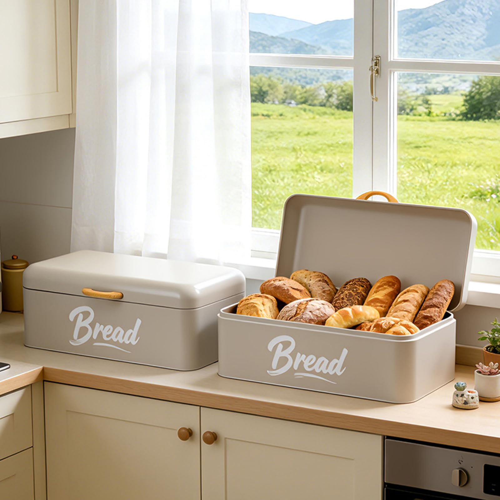 Brotaufbewahrungsbox aus Eisen im Antik-Look, perfekt für Arbeitsplattenorganisation, Küchenzubehör, traditioneller Brotbehälter