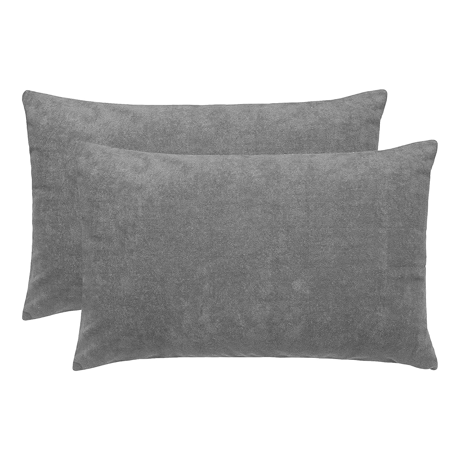 Waterproof & Dustproof Pillow Protector, 200GSM Cotton Terry Pillow Cover (Grey, 16 x 24 inch) Set of 2 Piece-image-20