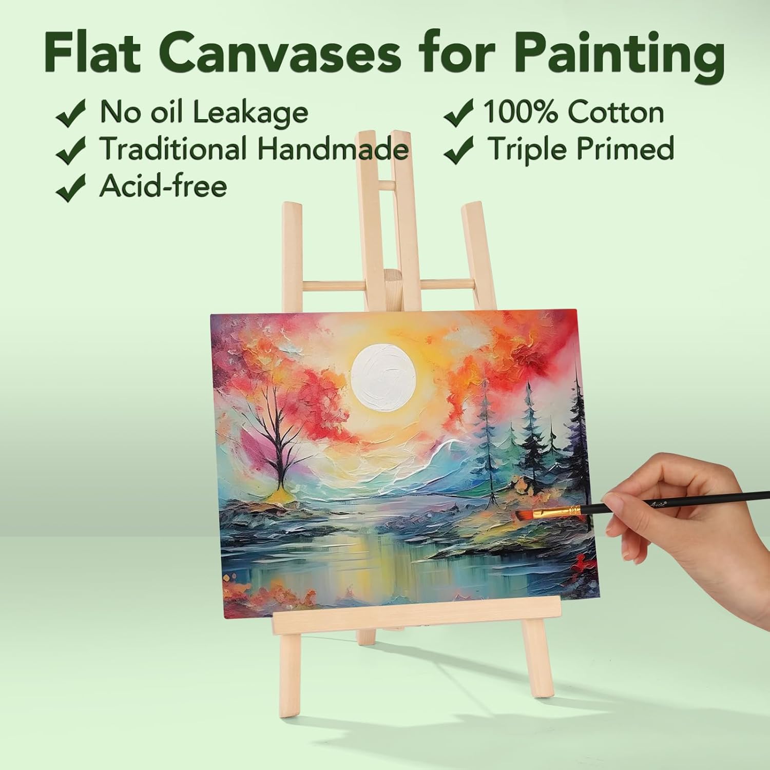 Canvases for Painting 8x10 Inch, 42 Pack Blank Painting Canvas Boards for Painting Supplies-Cotton Canvas Panels Acid-Free Primed for Oil Paint,Watercolor, Acrylic Paint, Gouache and Tempera. - Image 3