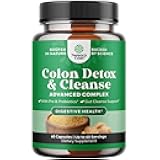 Herbal Colon Cleanse for Women & Men - 15 Day Gut Cleanse Detox for Women & Men with Senna Leaf Cascara Sagrada & Psyllium Husk for Fasting Acting Relief - 3rd Party Tested Made in The USA - 60 Count