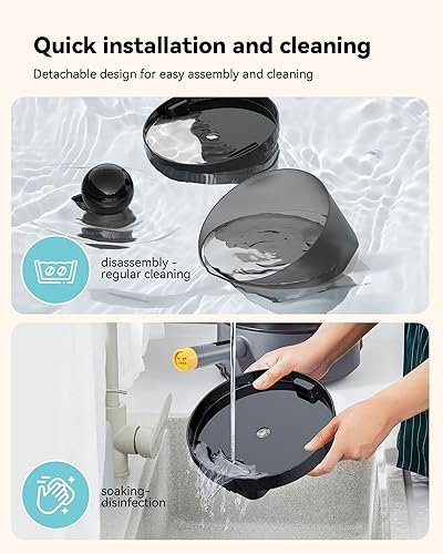 Miniatura 8 de Fuente de agua para gatos fuente para gatos de 67 oz2 L con bola, fuente de agua súper silenciosa para mascotas, fuente para gatos con filtro para