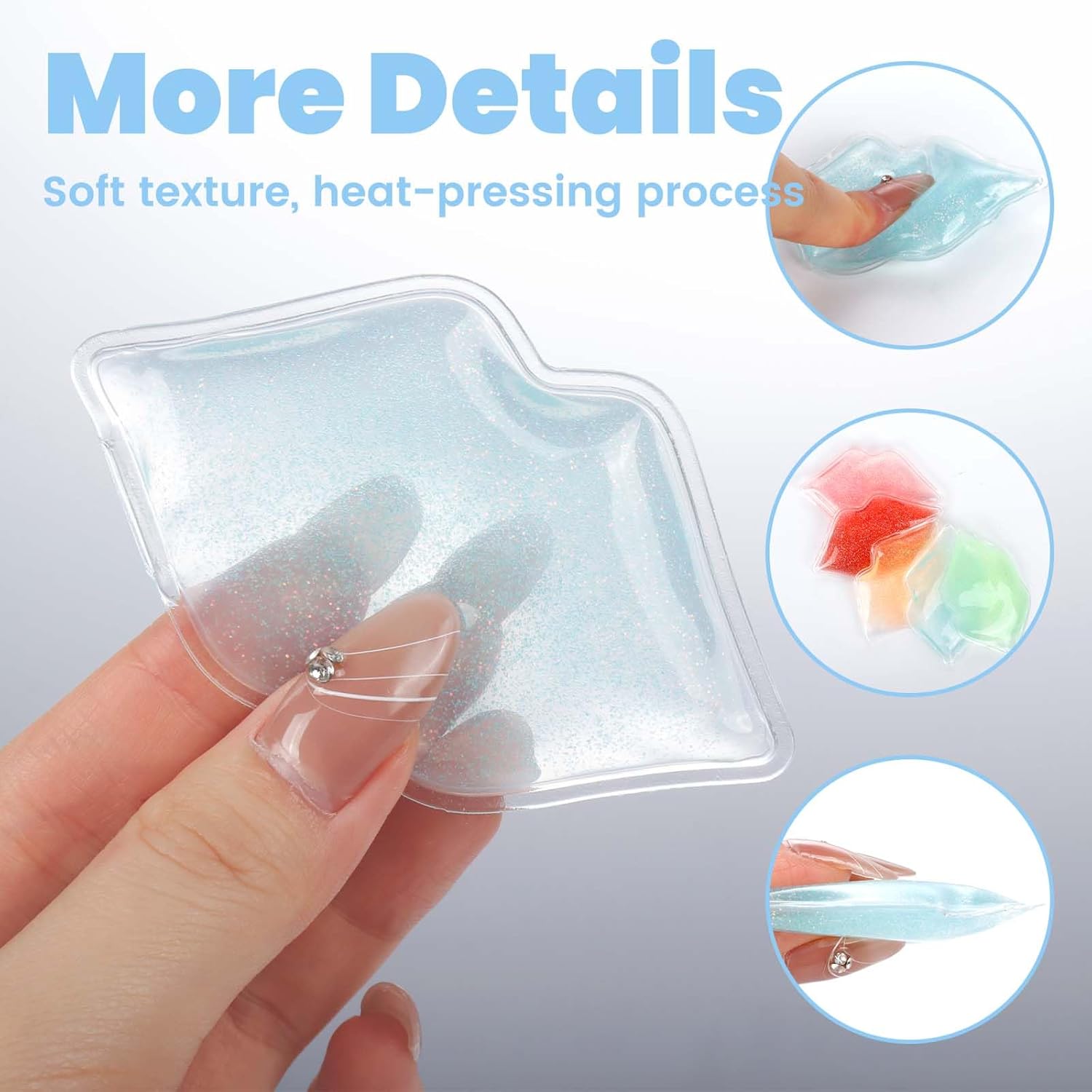40Pcs Reusable Lip Ice Pack, Cold Compress for Lip Care, Pain Relief, Swelling Reduction and Soothing After Treatments