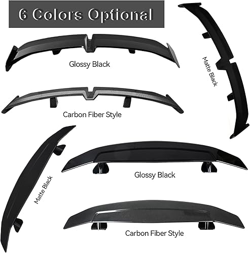 Miniatura 4 de GGsmdick Alerón trasero universal de 52.3 pulgadas ABS Racing Spoiler ligero GT Wing Spoiler trasero compatible con varios modelos de coche,