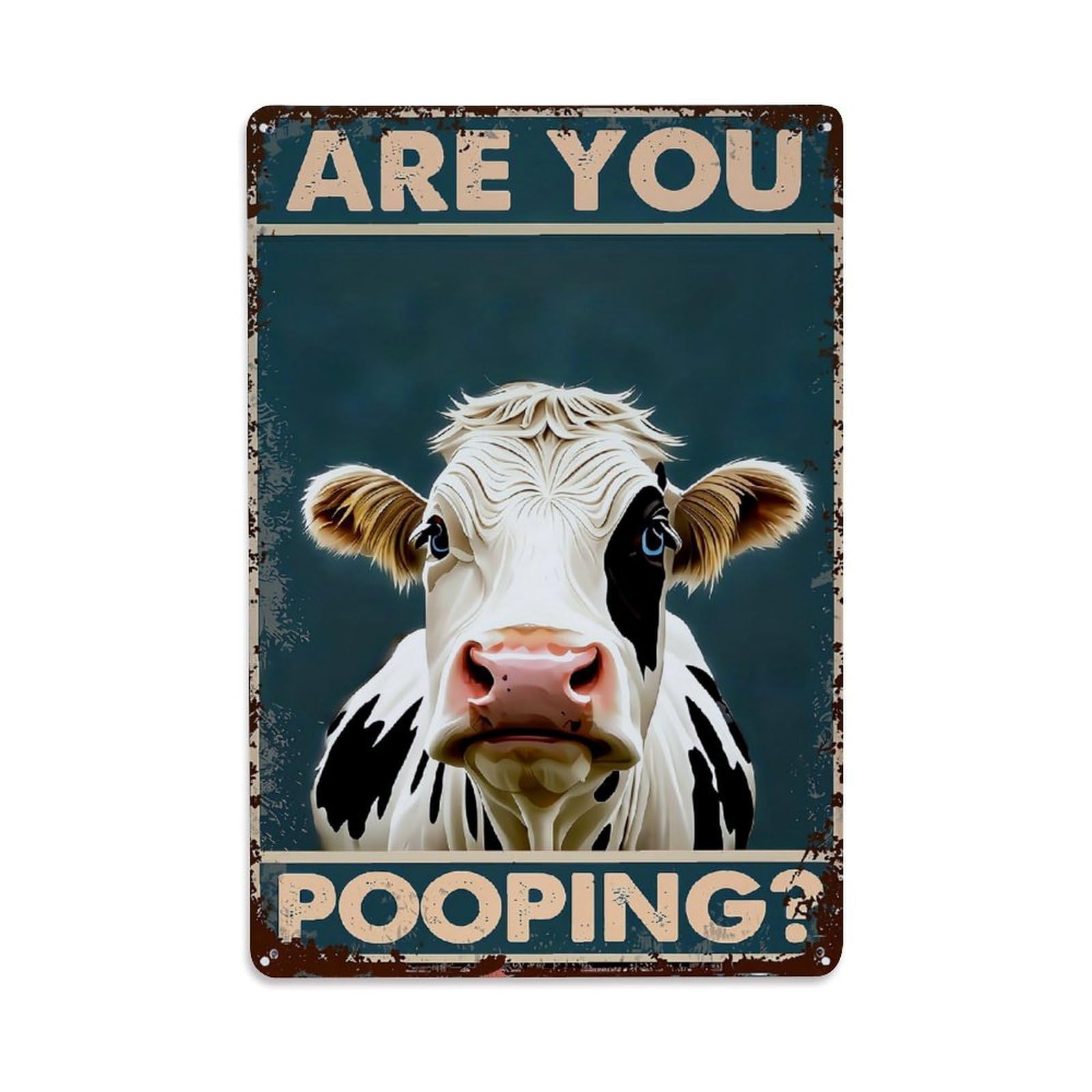 Are You Pooping Cow Poster Retro Metal Tin Sign, Vintage Metal Poster for home, Gaming Room, Studio Workshop,Bar,Garage Wall Art Decor 8x12 Inch