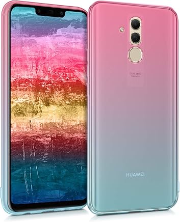kwmobile Funda para Huawei Mate 20 Lite - Carcasa para m?vil de [TPU] con dise?o Bicolor - [Rosa Fucsia/Azul/Transparente]