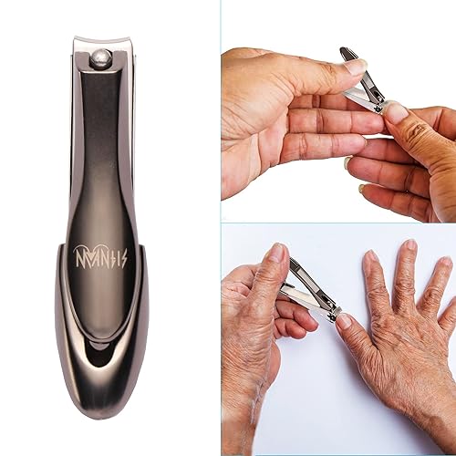 Miniatura 5 de Cortauñas MANTIS Heavy Duty Deluxe Cortacuñas sin salpicaduras con recogedor acero inoxidable japonés 420j2 diseño biónico para mujer y macho kit