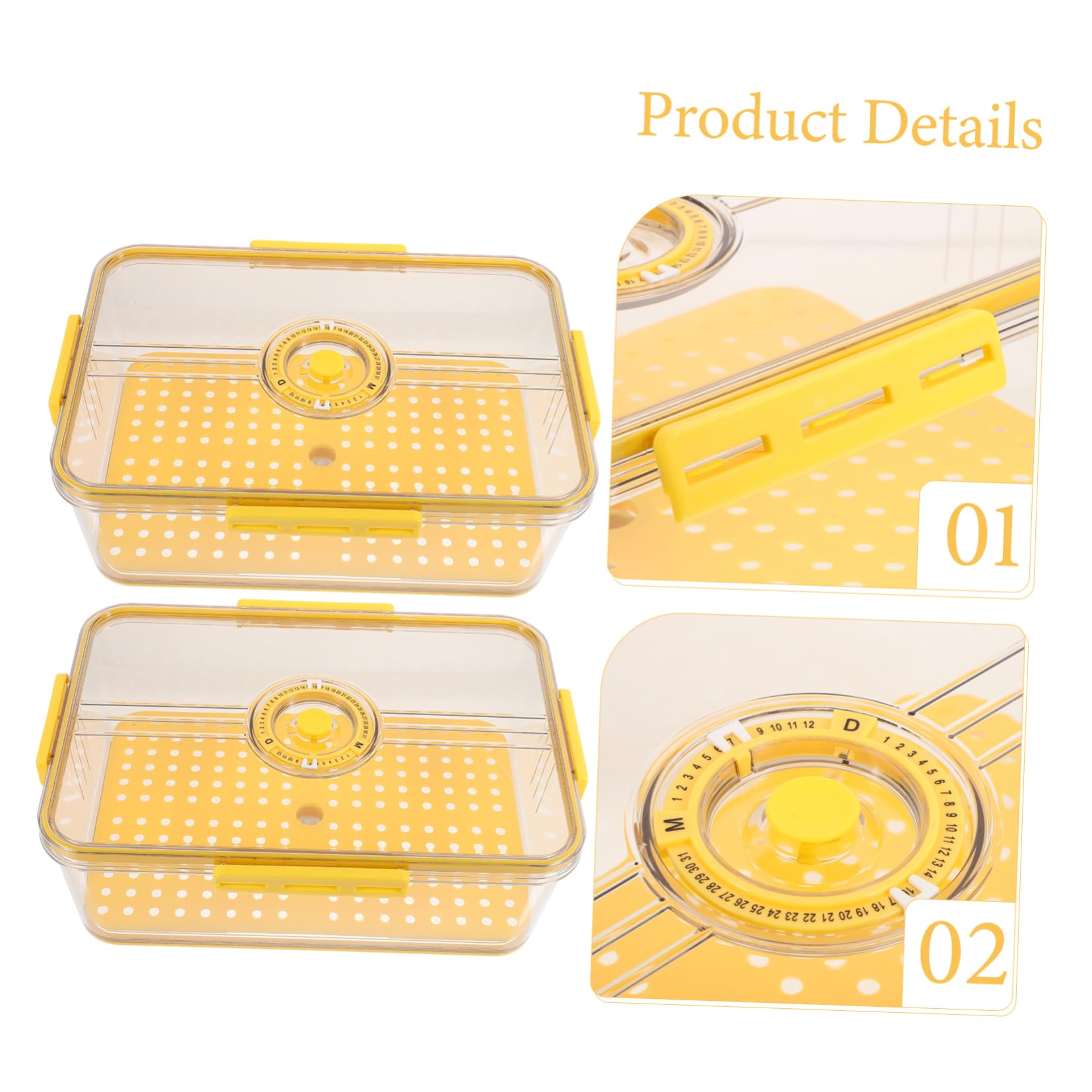Cabilock Caja Pan Con Tapa Cerradura Sellada Para Refrigerador Almacenamiento De Alimentos Fácil De Limpiar