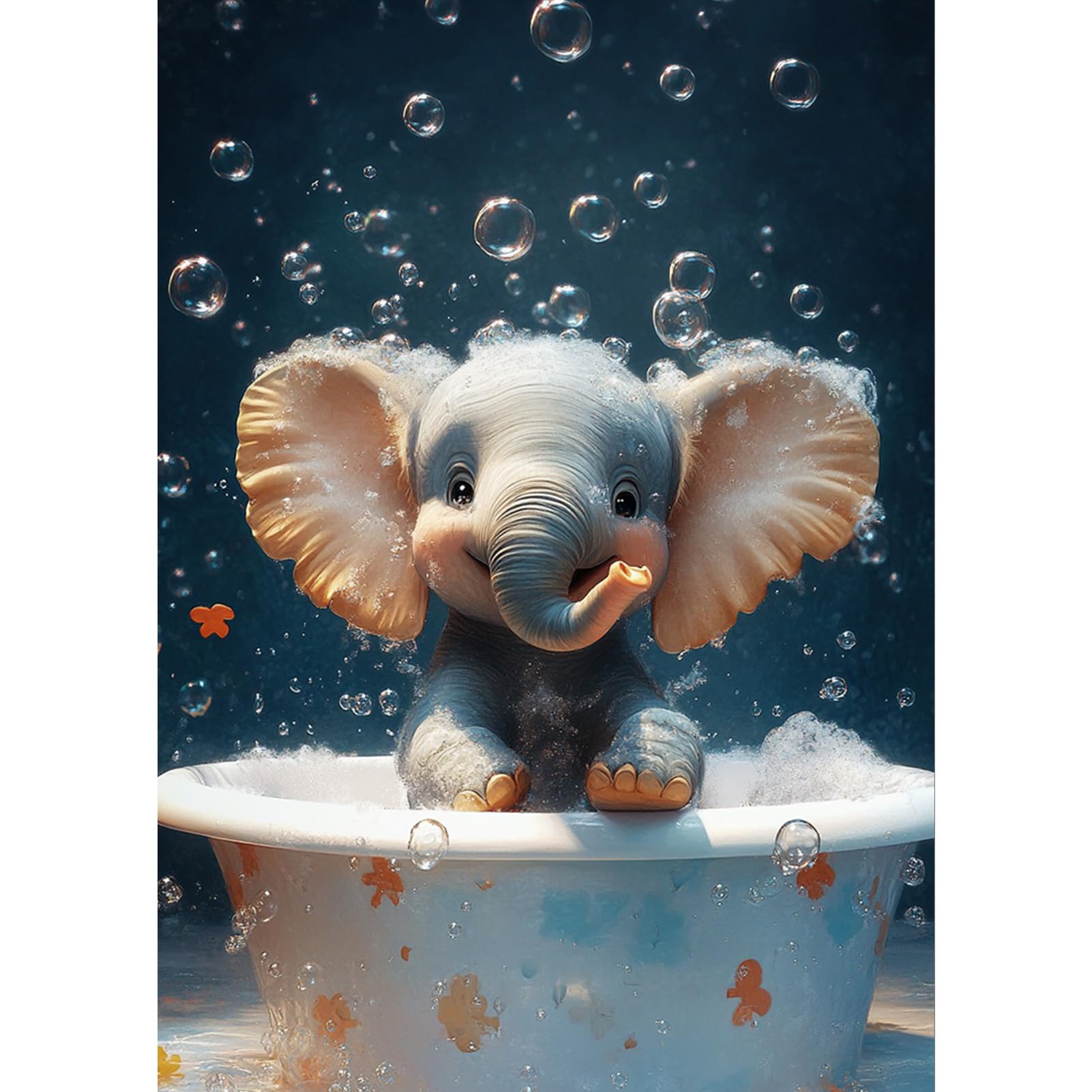 Diamant Peinture Kit Complet L'éléphant 5D Kits Diamond Painting DIY Broderie Diamant Point De Croix Mosaique Diamant Art Cristal Strass Canevas Salon Stickers Muraux Décor Maison-12x16in,30x40cm