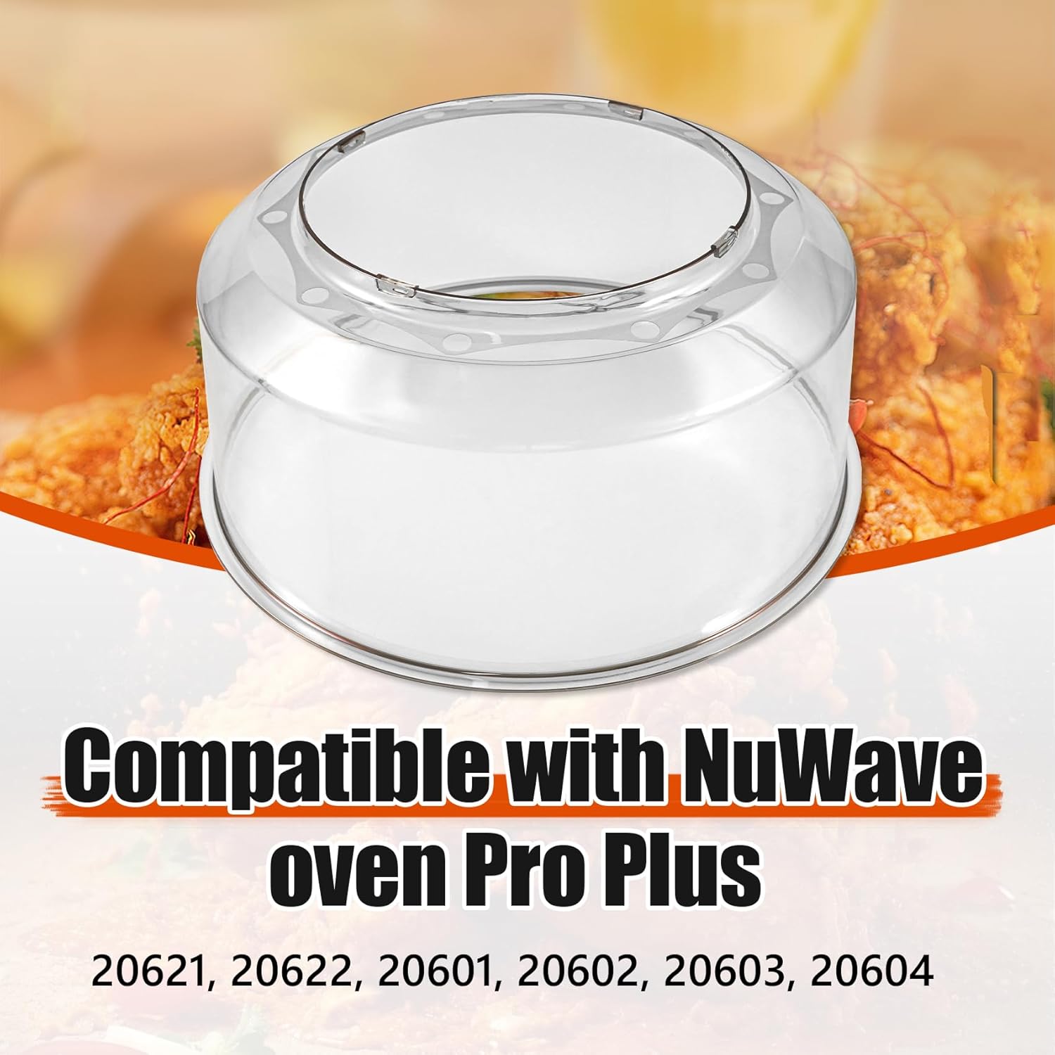 Clear Power Dome Replacement for Nuwave Oven Pro Plus, Impact and Heat Resistant Transparent Plastic Hood Cover, Easy to Clean Oven Dome Replacement Part