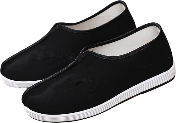 Embroidered Tai Chi Kung Fu Shoes, Unisex Canvas Martial Arts Flats, Traditional Chinese Slip-On Sneakers with Non-Slip Sole for Men and Women