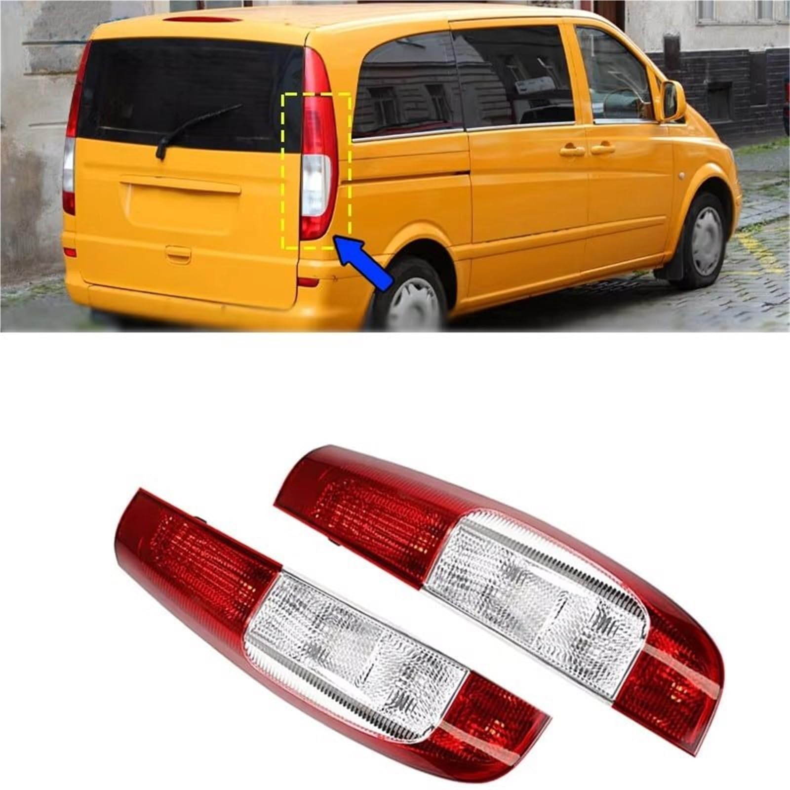 Faro Trasero Coche Compatible Con Mercedes-Benz Para Vito W639 2004-2015 Lámpara Señal Luz Trasera De Coche Sin Bombilla OEM:6398201764 6398201664