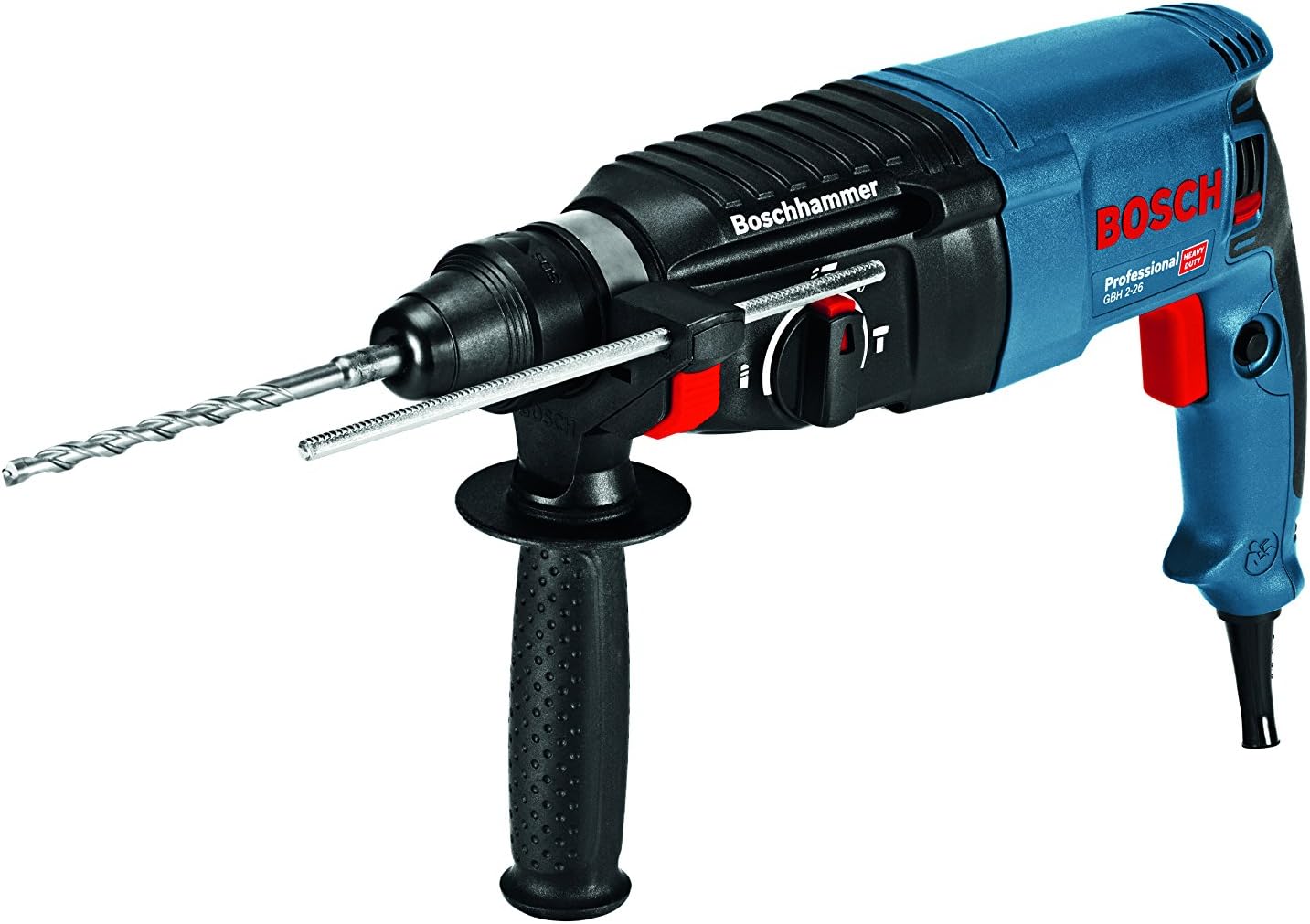 Bosch Professional Rotary Hammer GBH 2-26 (110 V, with SDS Plus, 2.7 J of Impact Energy, incl. Auxiliary Handle, Depth Stop 210 mm, Machine Cloth, Carrying Case)