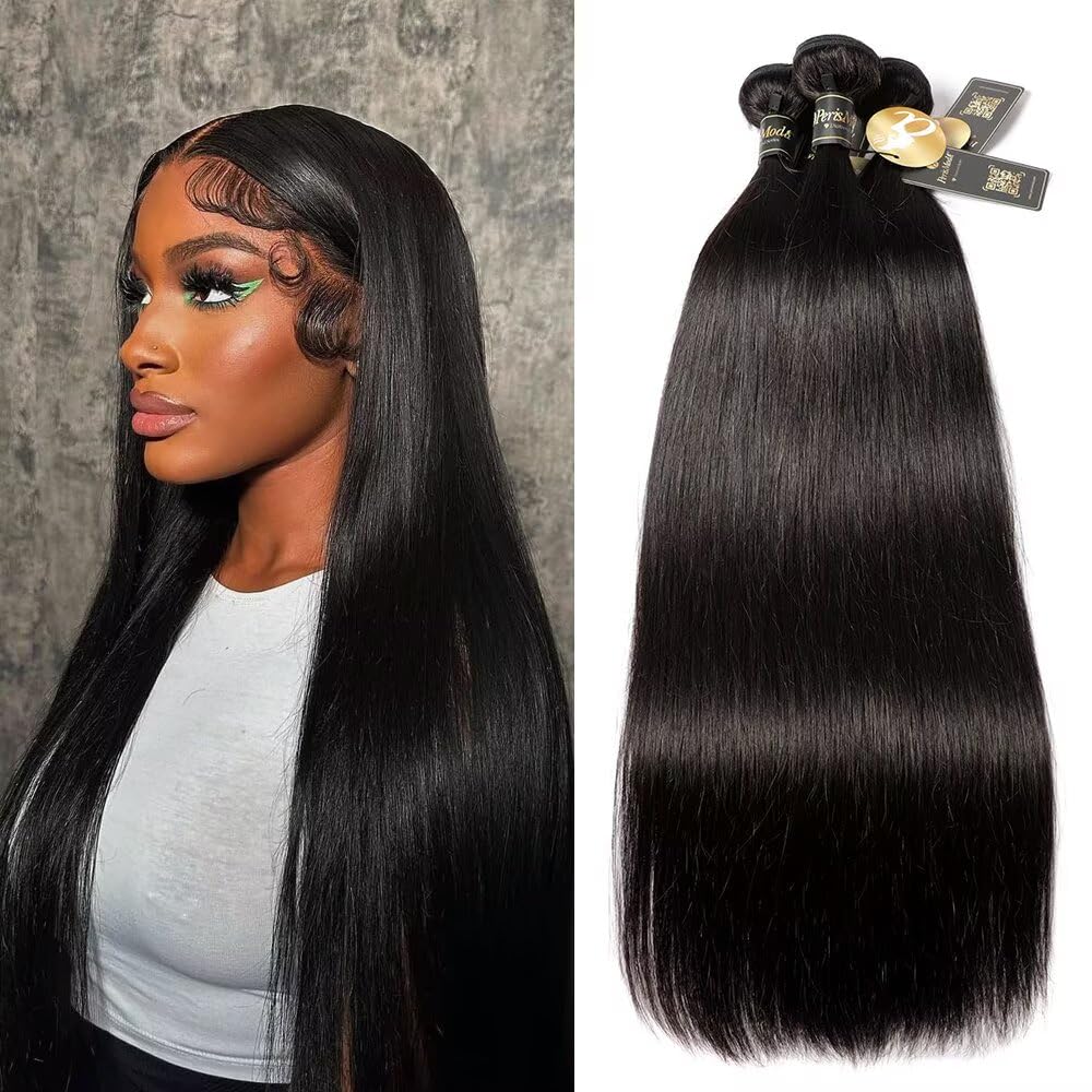 16 18 20 Straight Wave Bundles Human Hair Straight Human Hair 3 Bundles Brazilian Virgin Remy Hair Straight Wave Extensions by PERISMODA