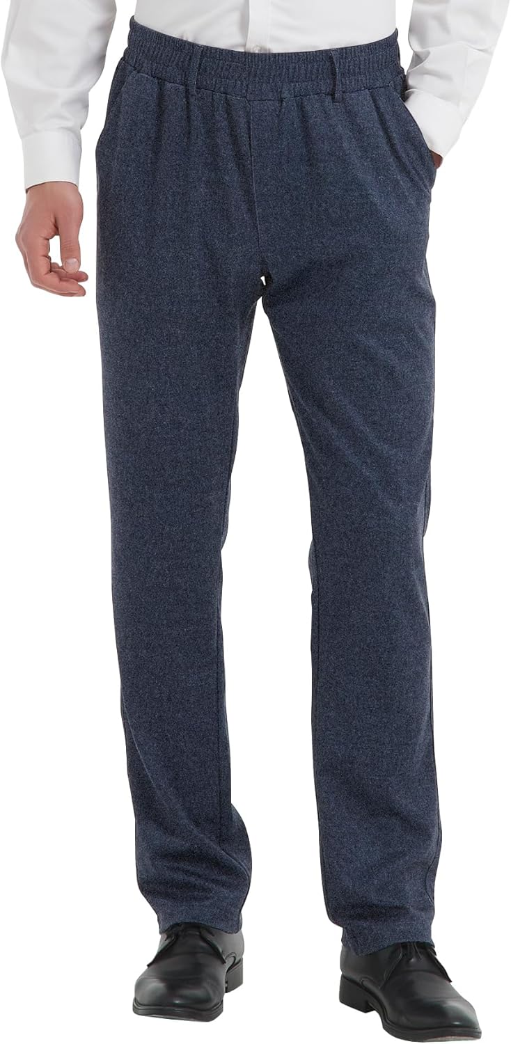 LETAOTAO Mens Elastic Waist Jeans Pants for Seniors Adaptive Mens Pants for Elderly with Zipper Fly