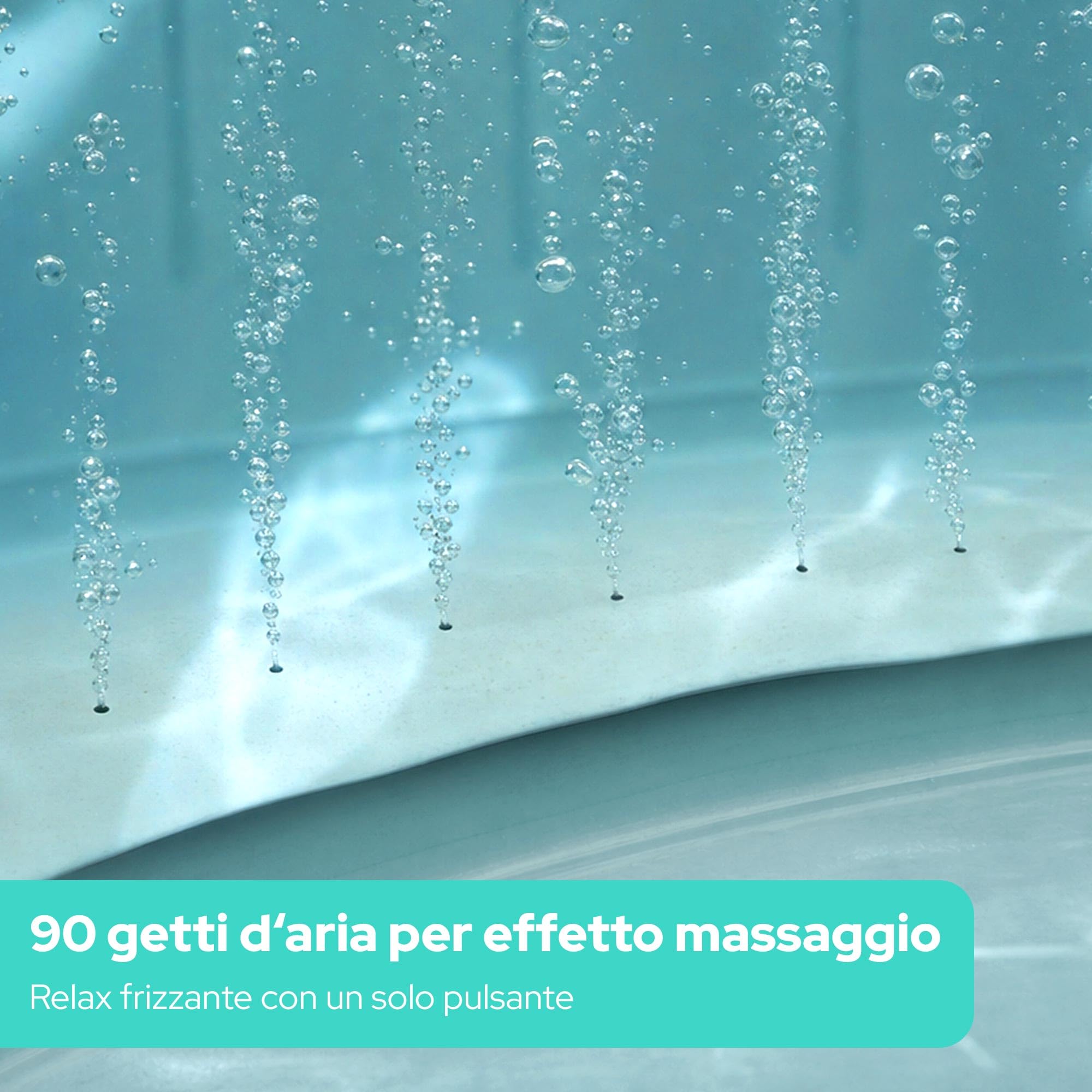 Arebos Vasca idromassaggio con illuminazione a LED | Gonfiabile | Indoor & Outdoor | 190x120 cm ovale | 2 persone | 90 getti di massaggio | con riscaldamento | 550 litri | Incl. copertura | Bubble Spa