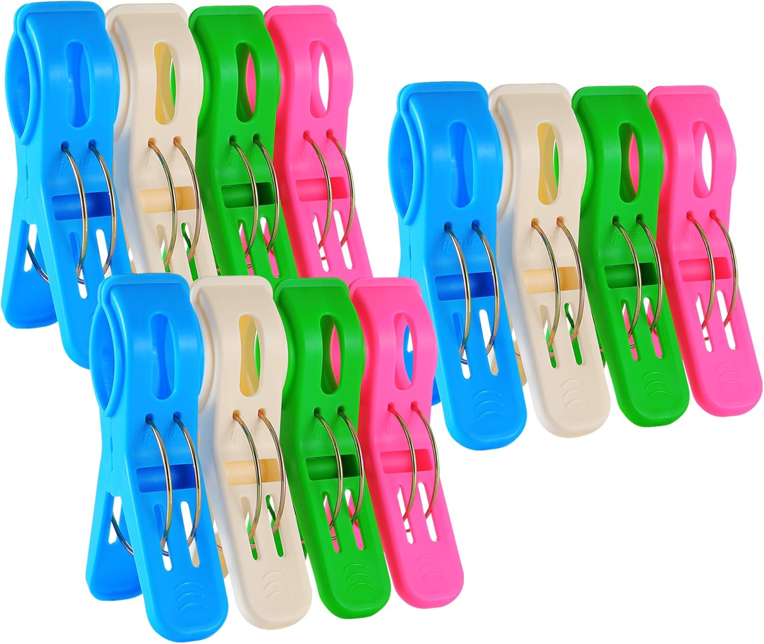 IPOW Towel Clips Plastic Jumbo Size 12 Pack