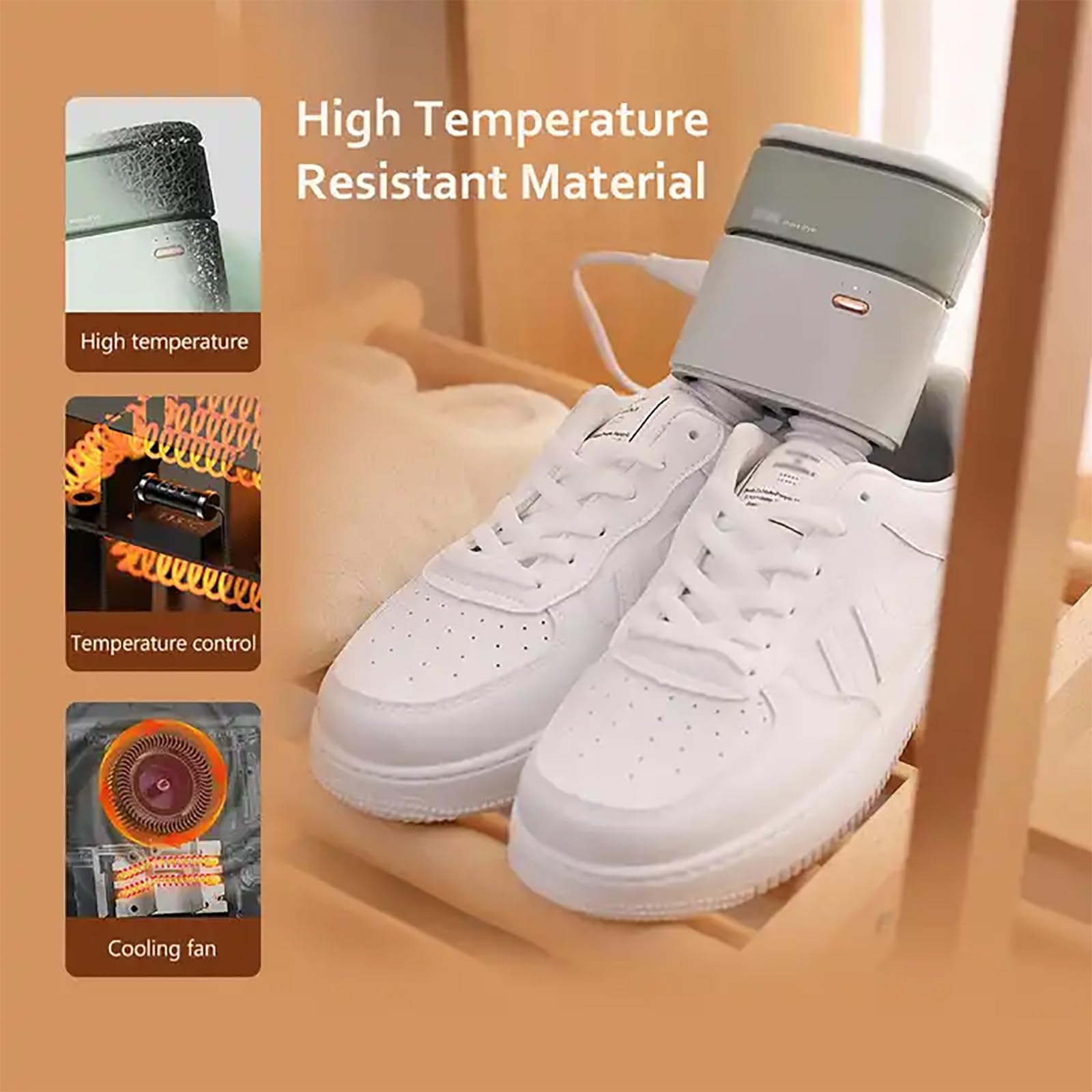 Asciuga Scarponi Portatile, Asciuga Scarpe Con Tubo Telescopico, Timer 3/6/9 Ore E Asciugatura Ad Aria Calda a 360°, Temperatura Costante Intelligente, Per Stivali, Scarpe Da Ginnastica, Calzini